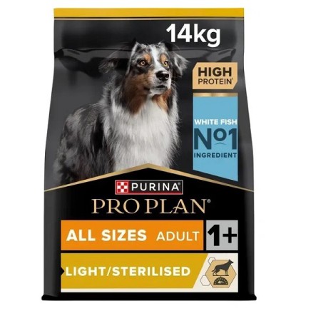 Purina Pro Plan Dog Adult All Size Light Sterilised White Fish із білою рибою для стерилізованих дорослих собак усіх порід 14 кг