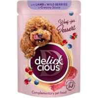 Delickcious (Делишес) пауч Dog Lamb Wild Berries для собак ягненок лесные ягоды соус 80 г