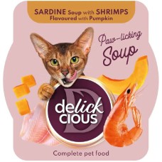 Delickcious (Делишес) Soup Sardine Shrimps для кошек суп c сардиной и креветками 80 г