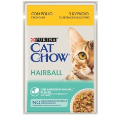 Влажный корм Cat Chow Hairball Control кусочки в соусе с курицей и зеленой фасолью 26х85 г