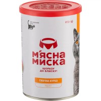 Влажный корм для кошек Мясная Миска паштет мясной с курицей 415 г