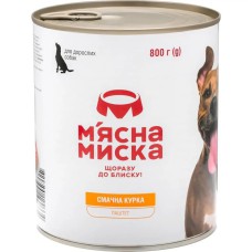 Влажный корм для собак Мясная миска паштет мясной с курицей 800 г