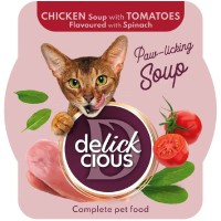 Delickcious (Делишес) Soup Chicken Tomatoes для кошек суп c курицей и томатами 80 г