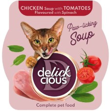 Delickcious (Делишес) Soup Chicken Tomatoes для кошек суп c курицей и томатами 80 г