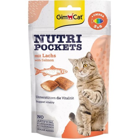 Ласощі для кішок GimCat Nutri Pockets з лососем, 60 г