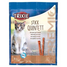 Ласощі Trixie Premio Stick Quintett для котів з ягнятком та індичкою, 5 шт