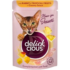 Delickcious (Делішес) пауч Rabbit Tropikal Fruits для котів кролик тропічні фрукти в соусі 80 гр