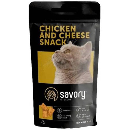 Ласощі для котів Savory Snack Chicken and Cheese, 60 г (31461)