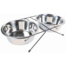 Подставка Trixie Eat on Feet с 2 мисками для собак, нержавеющая сталь, 2.8 л