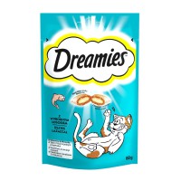 Лакомство Dreamies подушечки с лососем для кошек 60 г