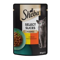 Sheba Slices для кішок з куркою та яловичиною в соусі 28х85 г