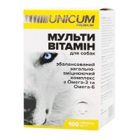 Вітаміни Unicum Premium для собак мультивітаміни, 100 пігулок, 100 г (UN-016)