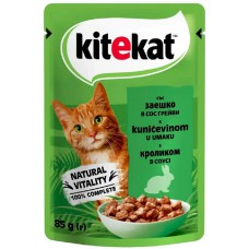 Влажный корм Kitekat для кошек с кроликом в соусе 28*85 г