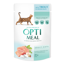 Optimeal Cats Trout Cream Sause с форелью в кремовом соусе для кошек 85 г