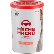 Влажный корм для кошек Мясная Миска паштет мясное ассорти 415 г