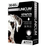 Капли Unicum Рremium от блох и клещей для собак 30-60 кг (1пип)