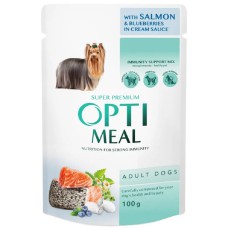 Optimeal Adult Dogs Salmon & Blueberries in cream sauce для собак з лососем 100г