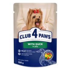 Клуб 4 Лапи Premium Adult Dog Small Breeds with Duck in jelly вологий корм з качкою в залізі для дорослих собак малих порід 24х100 г