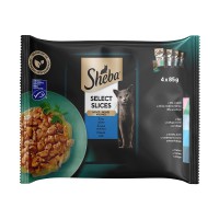 Sheba Набор влажных кормов, рыбное ассорти в соусе для взрослых кошек 4*85г Sheba Набор влажных кормов, рыбное ассорти в соусе для взрослых кошек 4*85г