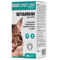 Вітаміни Unicum Premium для котів для зубів та кісток, 100 пігулок, 50 г (UN-011)