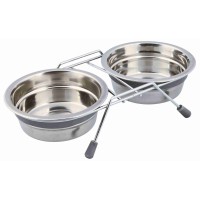 Подставка Trixie Eat on Feet Bowl Set с 2 мисками для собак, металл, нескользящая, 0.45 л