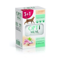 Optimeal Rabbit in White для кошек с кроликом в белом соусе 85 г набор (3+1) 340 г