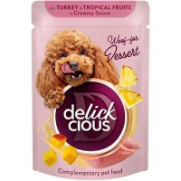 Delickcious (Делишес) пауч Dog Turkey Tropical Fruits для собак индейка тропические фрукты соус 80 г