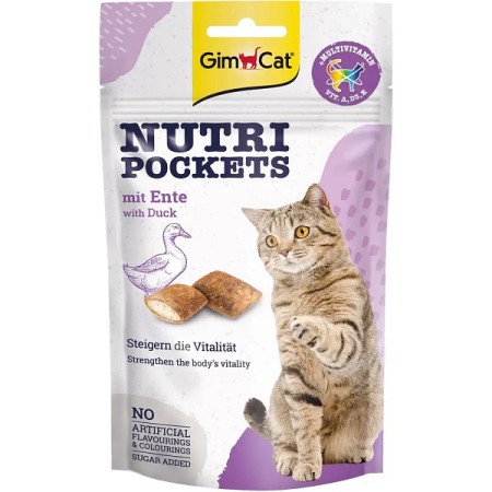Ласощі для кішок GimCat Nutri Pockets Duck Multivitamin з качкою, 60 г