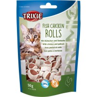 Ласощі Trixie Premio Fish Chicken Rolls для кішок з куркою та мінтаєм, 50 г