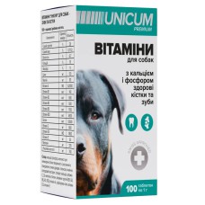 Витамины Unicum Рremium для зубов и костей для собак, 100 таблеток, 100 г (UN-014)