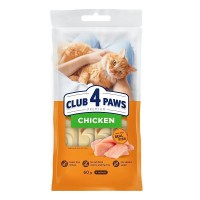 Лакомста для кошек Клуб 4 лапы Premium Cream кремовые, с курицей, 4х15 г