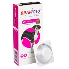 Жевательная таблетка Bravecto от блох и клещей для собак с весом 40-56 кг