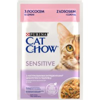 Вологий корм для кішок Cat Chow Sensetive з лососем та цукіні 26х85 г