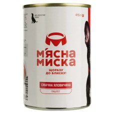 Влажный корм для собак Мясная миска паштет мясной с говядиной 415 г