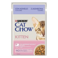 Вологий корм для кошенят Cat Chow Kitten, шматочки в соусі з ягнятком та цукіні 26х85 г