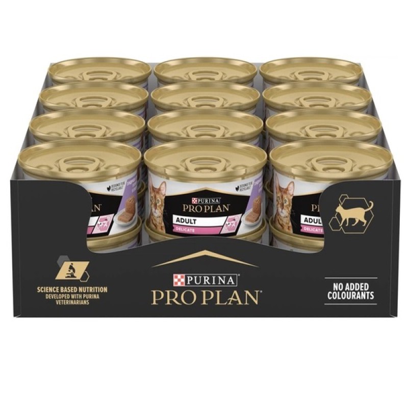 Purina Pro Plan Delicate Turkey 24х85 г вологий корм паштет з індичкою для котів з чутливим травленням
