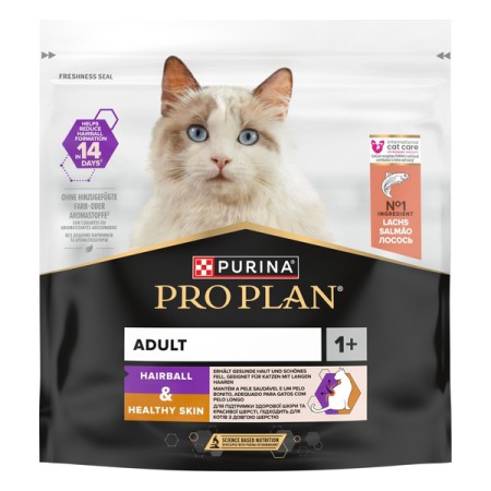 Purina Pro Plan Cat Hairball & Healthy Skin 400 г сухий корм з лососем для контролю утворення грудок вовни та підтримки здоров'я шкіри