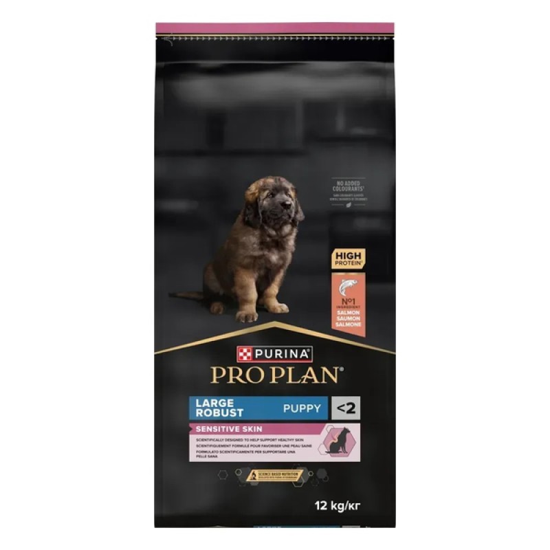 Purina ProPlan Puppy Large Robust Sensitive 12 кг сухий корм для цуценят великих порід з чутливим травленням із лососем