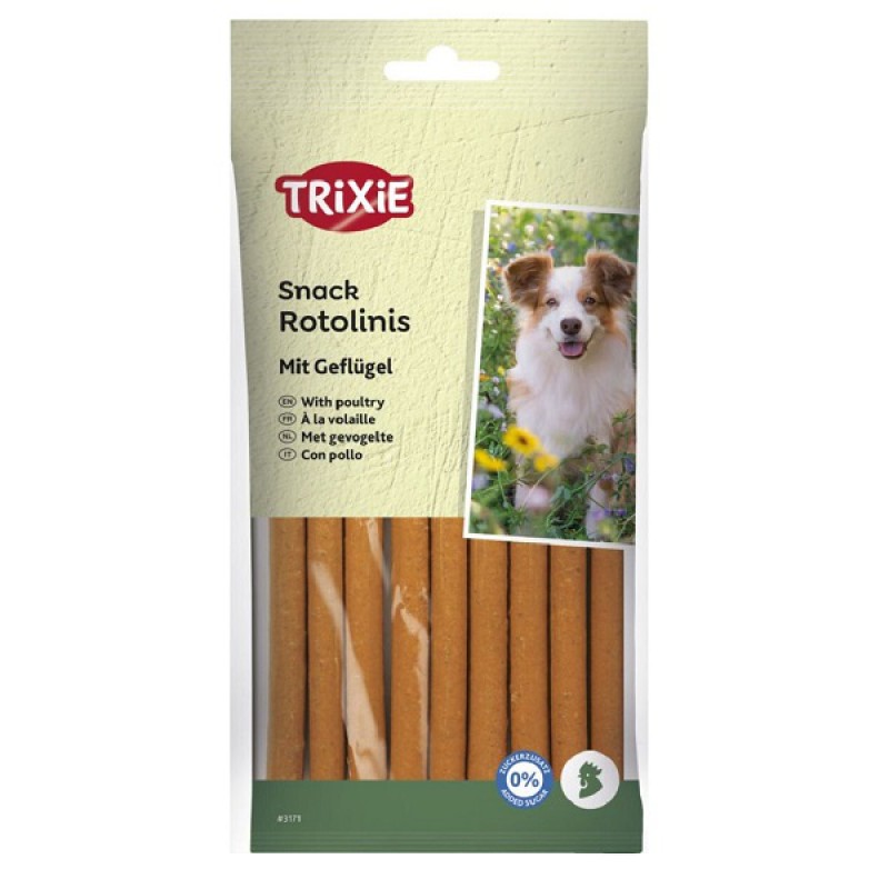 Лакомство для собак Trixie Soft Snack Rotolinis with poultry 120 г 12 шт для дрессировки и ежедневной заботы о питомце с мясом домашней птицы (3171)