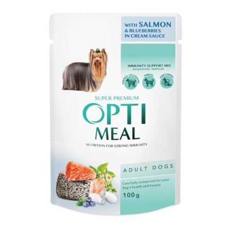 Optimeal Adult Dogs Salmon & Blueberries in cream sauce для собак з лососем 12x100г