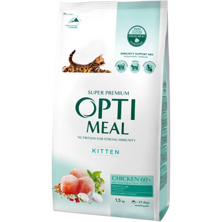 Optimeal Cat Kittens Chicken 1.5 кг сухий корм для кошенят з куркою