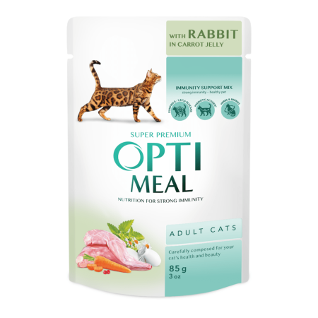 Optimeal Rabbit Carrot jelly з кроликом у морквяному желі для котів 12х85 г
