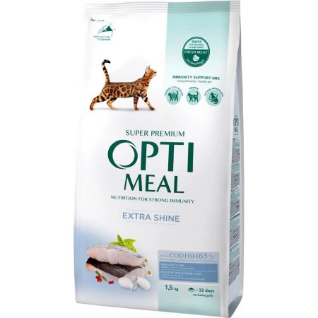 Optimeal Cod Fish 1.5 кг сухий корм для котів зі смаком тріски