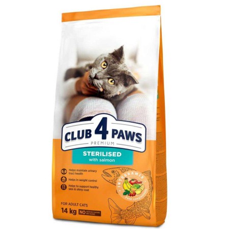 Клуб 4 Лапи Premium Sterilised Salmon 14 кг сухий корм для стерилізованих кішок з лососем