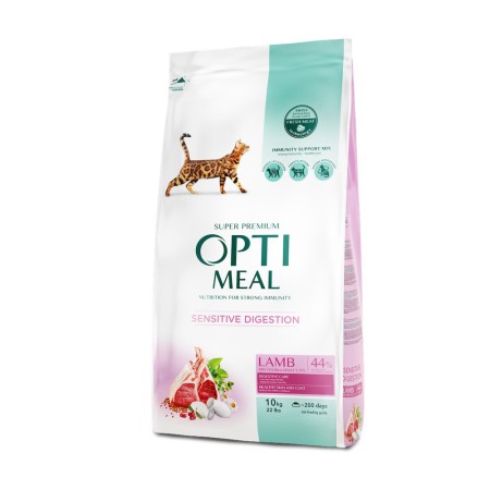 Optimeal Lamb Sensitive 10 кг сухой корм для кошек с чувствительным пищеварением, с ягненком
