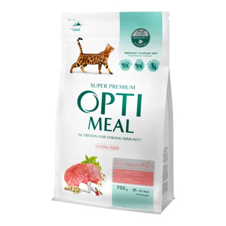 Optimeal Sterilised Beef Sorghum 700 г сухий корм для стерилізованих кішок з яловичиною