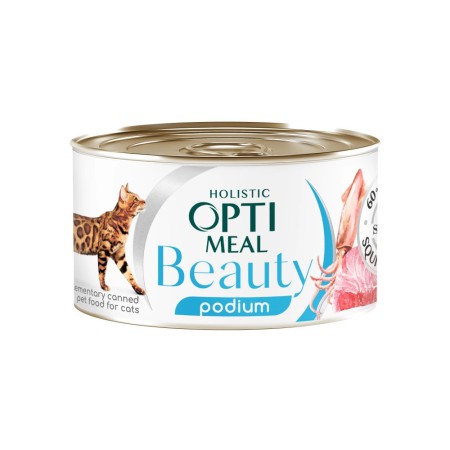 Optimeal Beauty Podium Смугастий тунець у соусі з кільцями кальмарів 70г