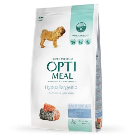 Optimeal Hypoallergenic Medium Large 12 кг сухий корм для собак середніх та великих порід з лососем