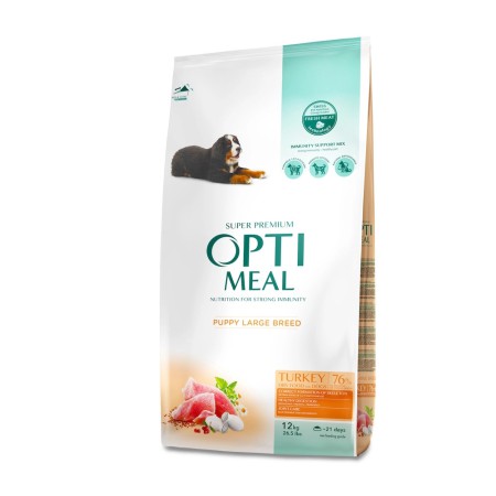Optimeal Dog Puppy Large 4 кг сухий корм для щенят великих порід з індичкою