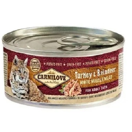 Вологий корм для кішок Carnilove Turkey Reindeer Cat Adult Індичка та північний олень 100 г (100562)